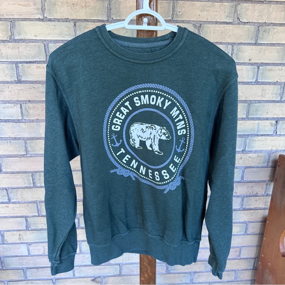 Great Smoky Mountains Tennessee Green Crewneck Sweater